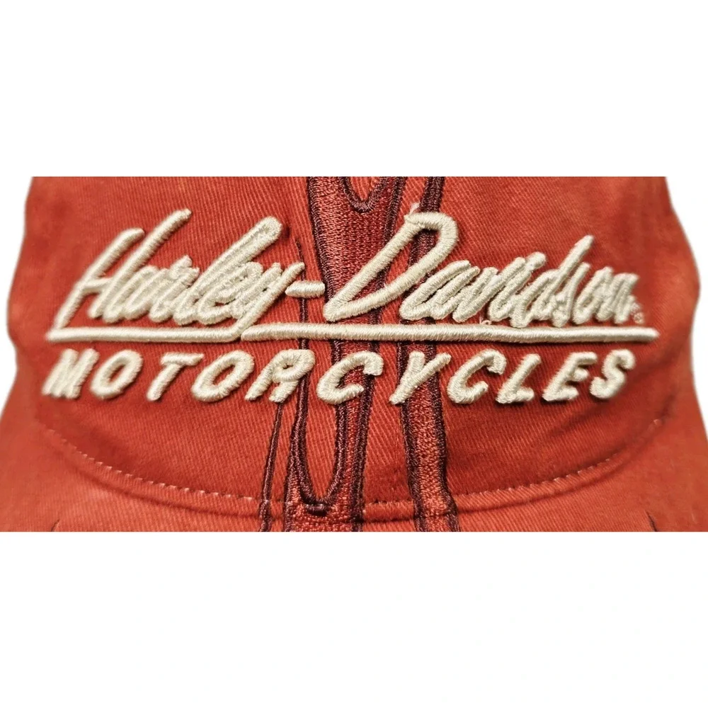 Vintage Harley-Davidson Adjustable Baseball Cap Orange Flames Lebanon, NH